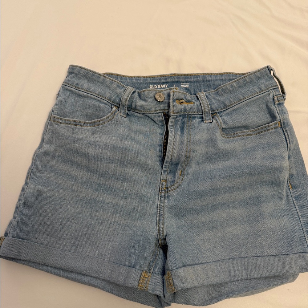 Old Navy Light Wash Denim Cuffed High Rise WOW Shorts - Women's